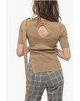 Eudon Choi Ribbed Top with Cut-Out Details