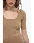 Eudon Choi Ribbed Top with Cut-Out Details