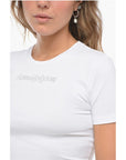 Adriana Hot Couture Rhinestoned GLITTER TATTOO Cropped Fit T-Shirt
