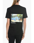 Holzweiler Solid Color W.KJERAG NATIONAL Crew-neck T-Shirt with Back Pr