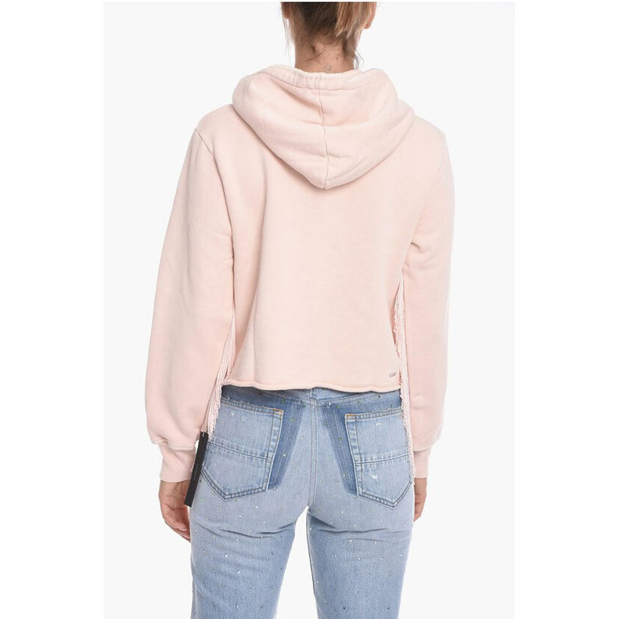 Amiri Cropped Fit Fringed Hoodie