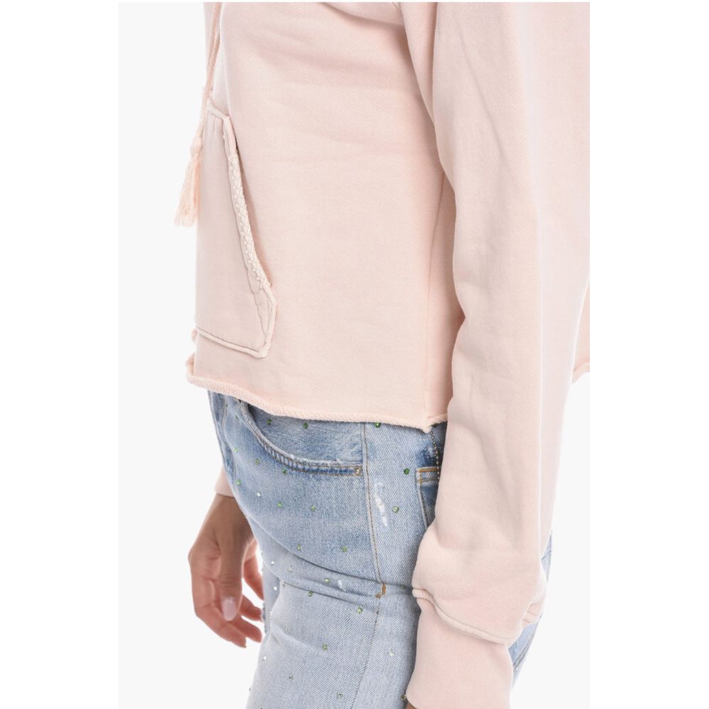 Amiri Cropped Fit Fringed Hoodie