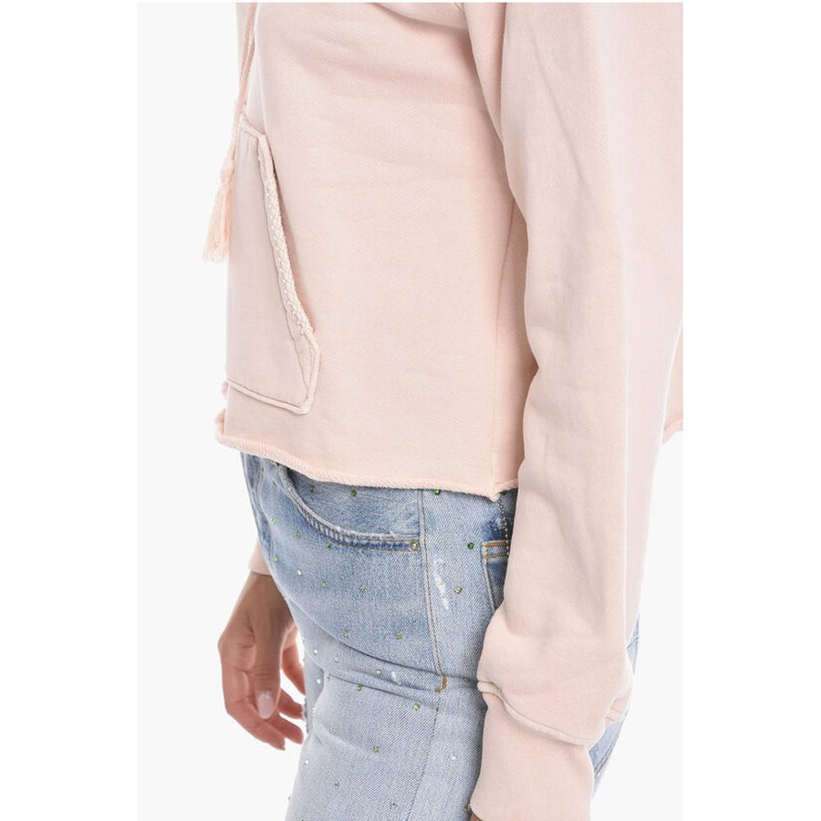 Amiri Cropped Fit Fringed Hoodie