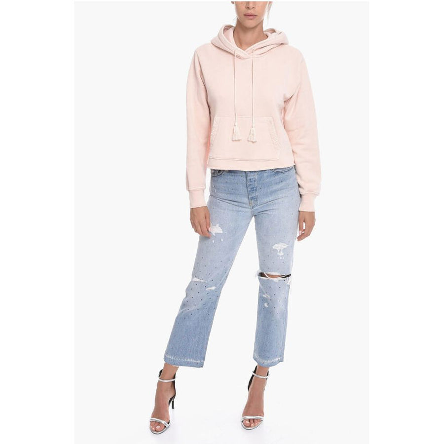 Amiri Cropped Fit Fringed Hoodie