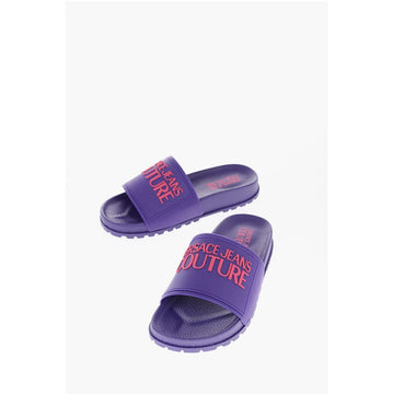 Versace JEANS COUTURE Rubber SHELLY Slides with Embossed Logo