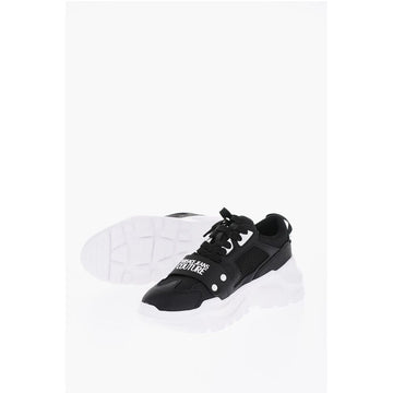 Versace JEANS COUTURE Leather and Fabric SPEEDTRACK Sneakers with Me