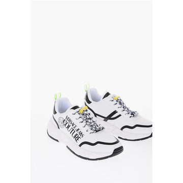 Versace JEANS COUTURE Fabric ATOM Sneakers with Printed Contrasting