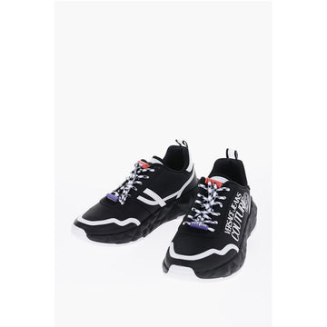 Versace JEANS COUTURE Fabric ATOM Sneakers with Printed Contrasting