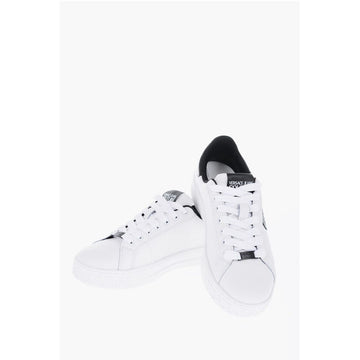 Versace JEANS COUTURE Textured Leather COURT 88 Sneakers with Contra