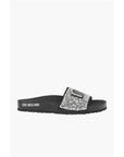 Moschino LOVE leather slides with rhinestones