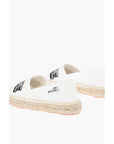 Moschino LOVE mesh espadrilles with logo-print and raffia sole