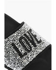 Moschino LOVE leather slides with rhinestones