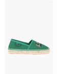 Moschino LOVE mesh espadrilles with logo-print and raffia sole