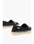 Moschino LOVE mesh espadrilles with logo-print and raffia sole