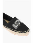 Moschino LOVE mesh espadrilles with logo-print and raffia sole