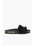 Moschino LOVE faux fur detail BIRKI30 slides