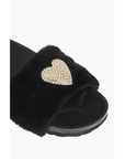 Moschino LOVE faux fur detail BIRKI30 slides