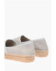 Moschino LOVE Suede Split Leather Platform Espadrilles with Embroider