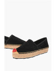 Moschino LOVE Suede Split Leather Platform Espadrilles with Heart Emd