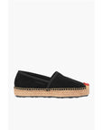 Moschino LOVE Suede Split Leather Platform Espadrilles with Heart Emd