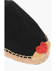 Moschino LOVE Suede Split Leather Platform Espadrilles with Heart Emd