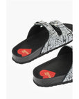 Moschino LOVE Slides Sandals BIRKI130 with Logoed Buckles