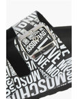 Moschino LOVE Slides Sandals BIRKI130 with Logoed Buckles