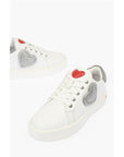 Moschino LOVE Low Top Leather Sneakers with Rhinestoned Details