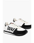 Moschino LOVE suede leather and fabric sneakers
