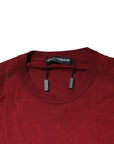 Dolce & Gabbana Maroon Cashmere Crew Neck Sweatshirt Sweater