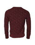 Dolce & Gabbana Bordeaux Silk Knit Crew Neck Pullover Sweater