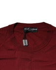 Dolce & Gabbana Maroon Cashmere Crew Neck Sweatshirt Sweater