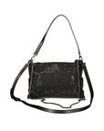Valentino Bags Black Polyester Women Handbag with Rhinestone Details