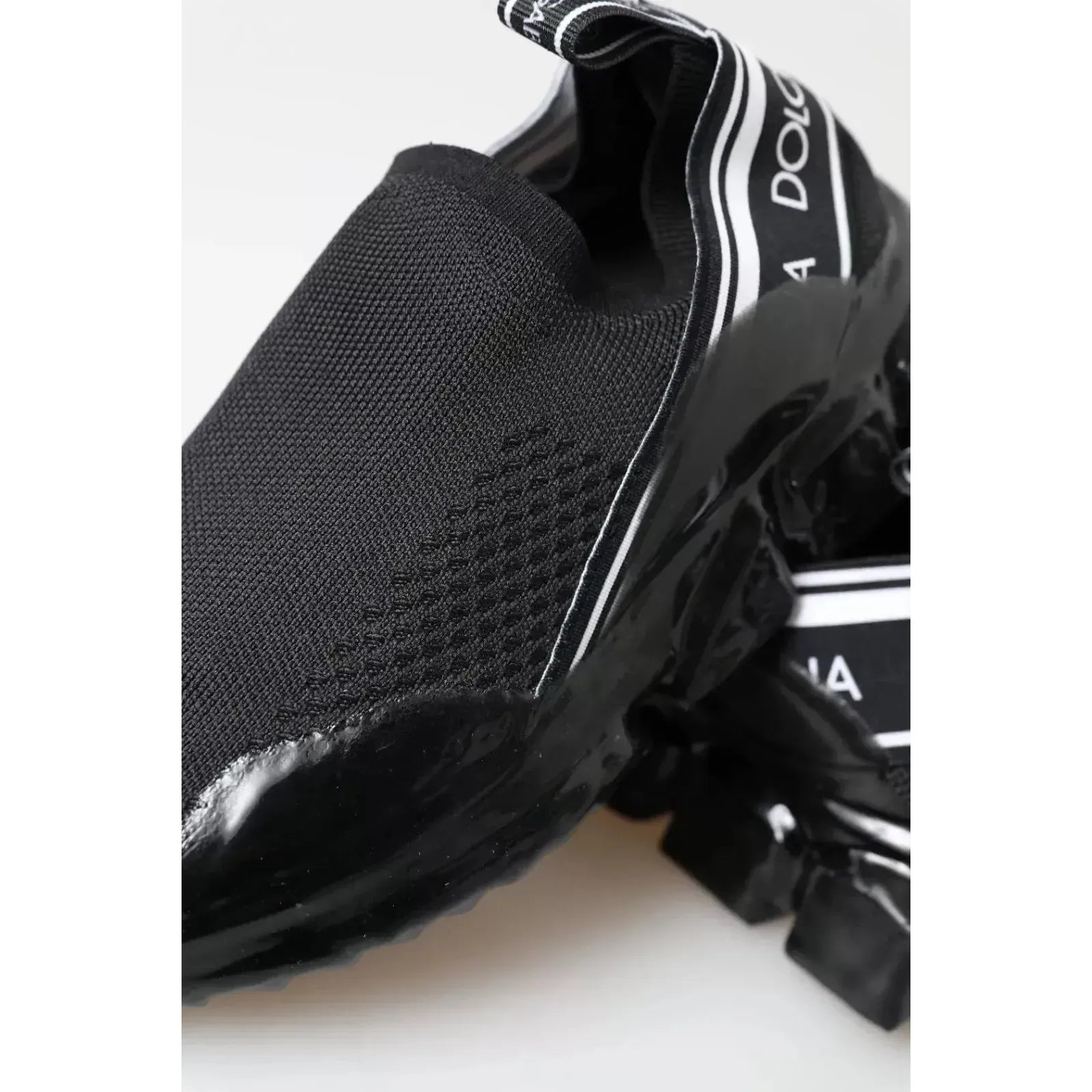 Dolce &amp; Gabbana Black Sorrento Slip On Low Top Sneakers