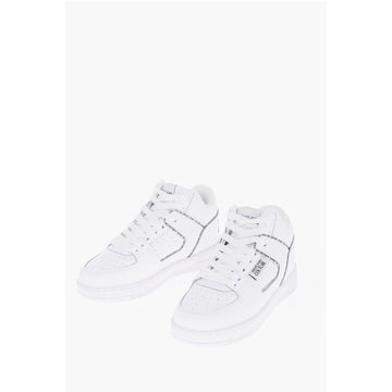 Versace JEANS COUTURE Leather MEYSSA Sneakers with Printed Contrasti
