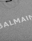 Balmain Gray Cotton T-Shirt