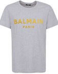 Balmain Gray Cotton T-Shirt