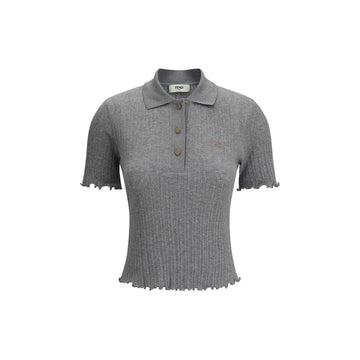 Fendi Ribbed Polo T-shirt