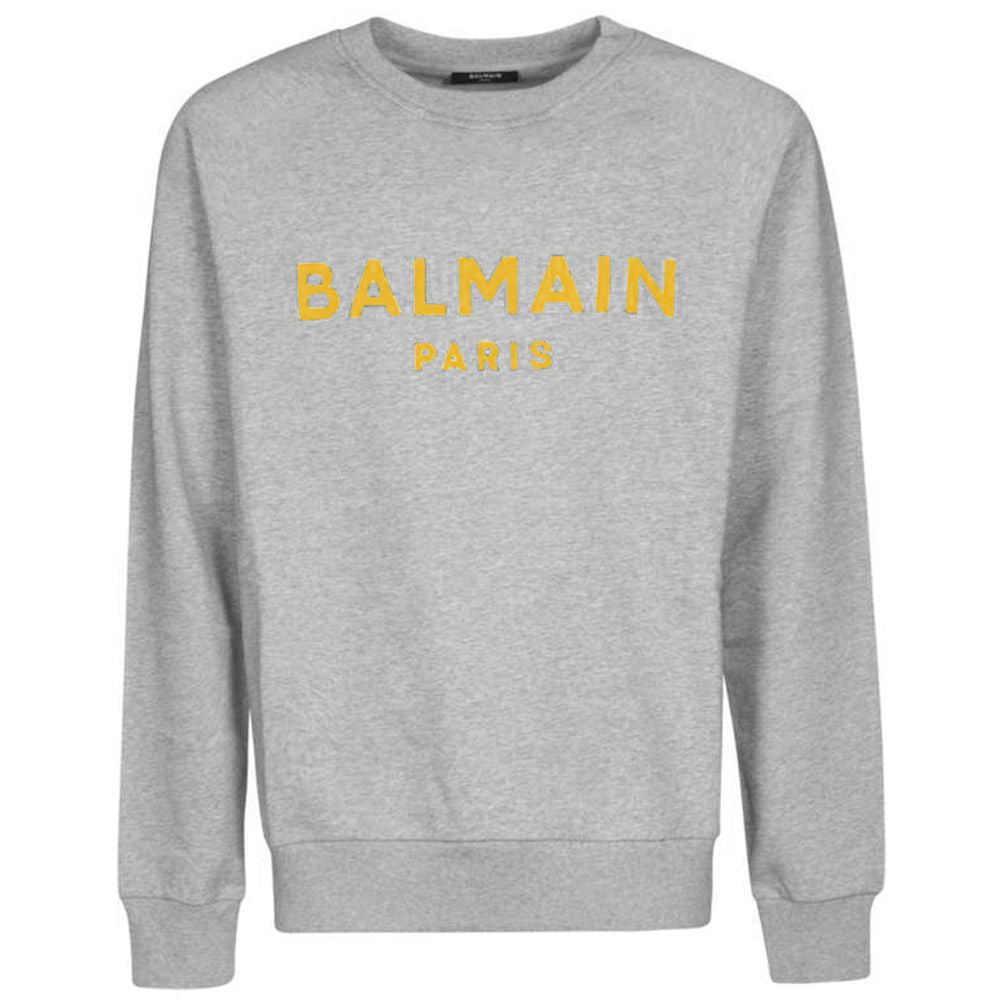 Balmain Gray Cotton Sweater
