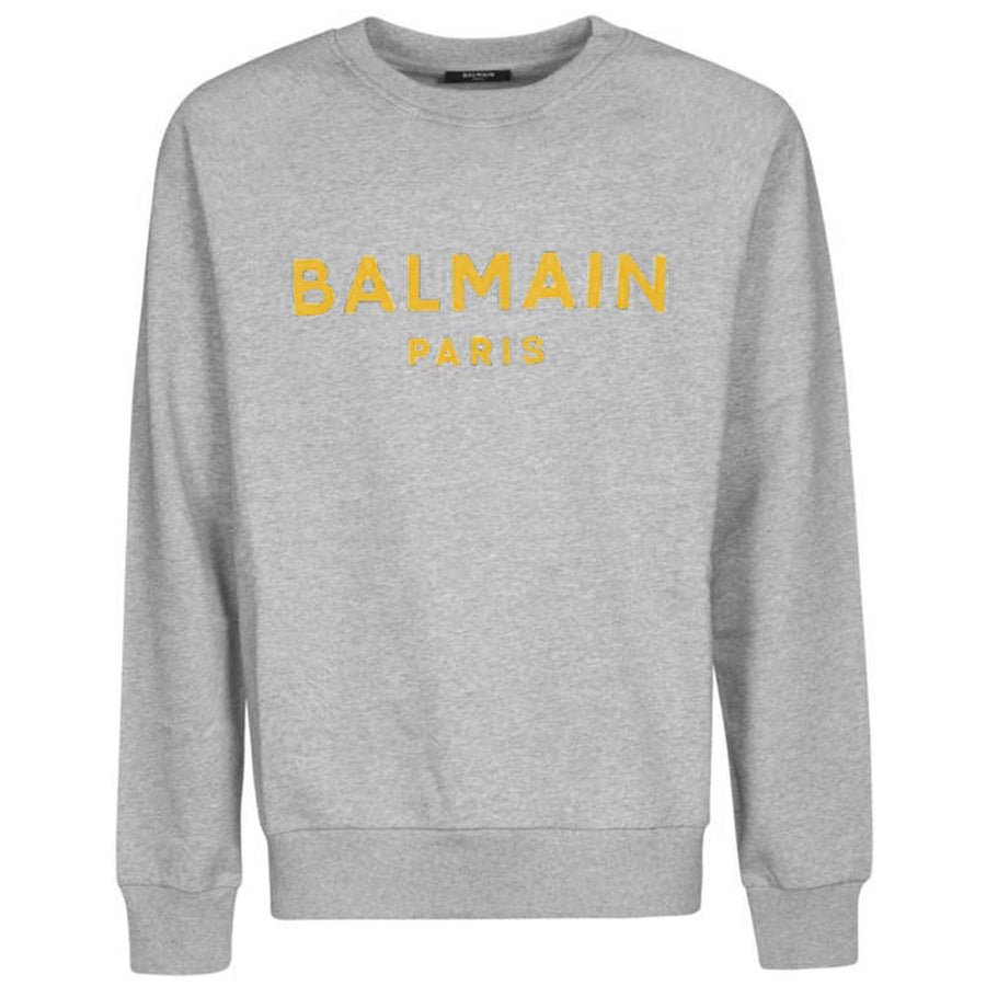 Balmain Gray Cotton Sweater