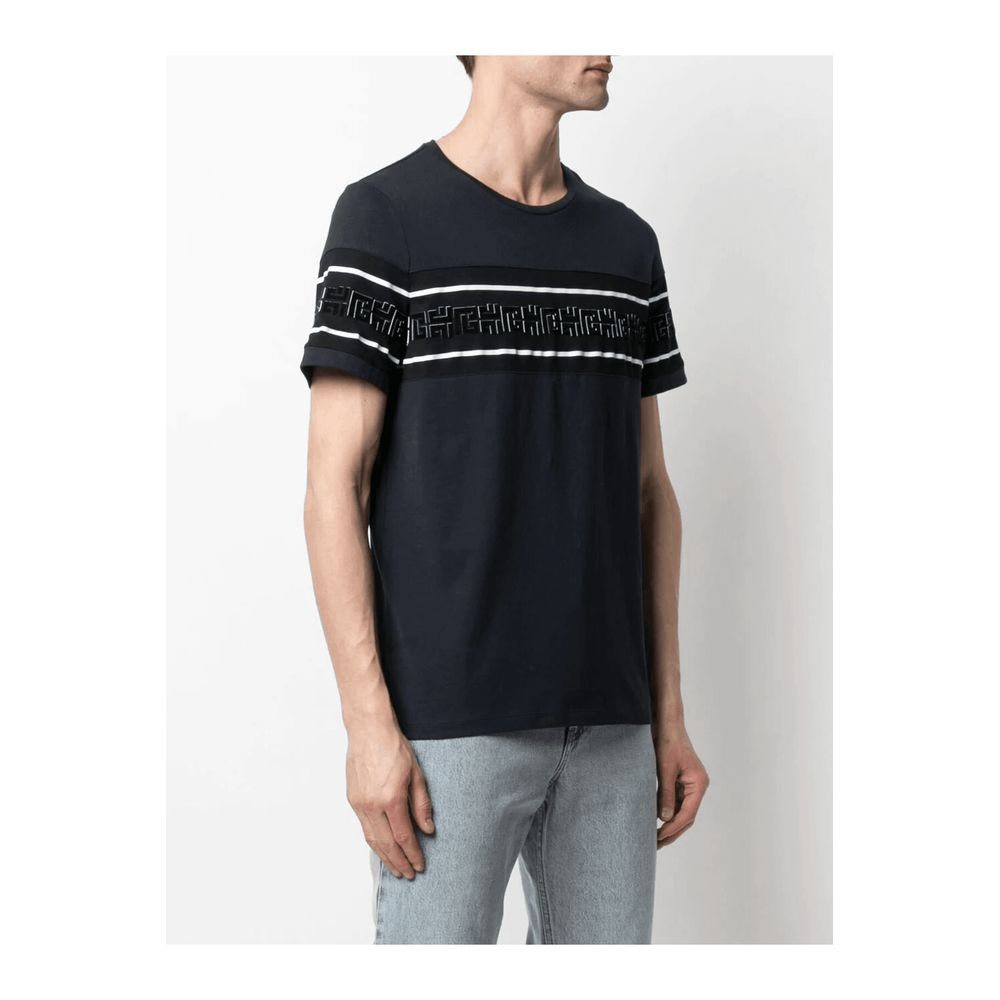 Balmain Blue Cotton T-Shirt