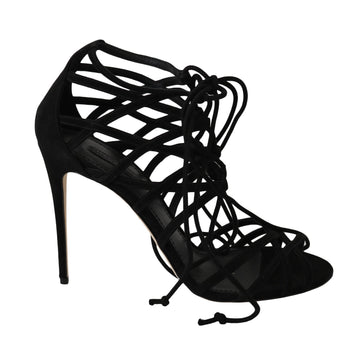 Dolce & Gabbana Elegant Black Suede Gladiator Stilettos