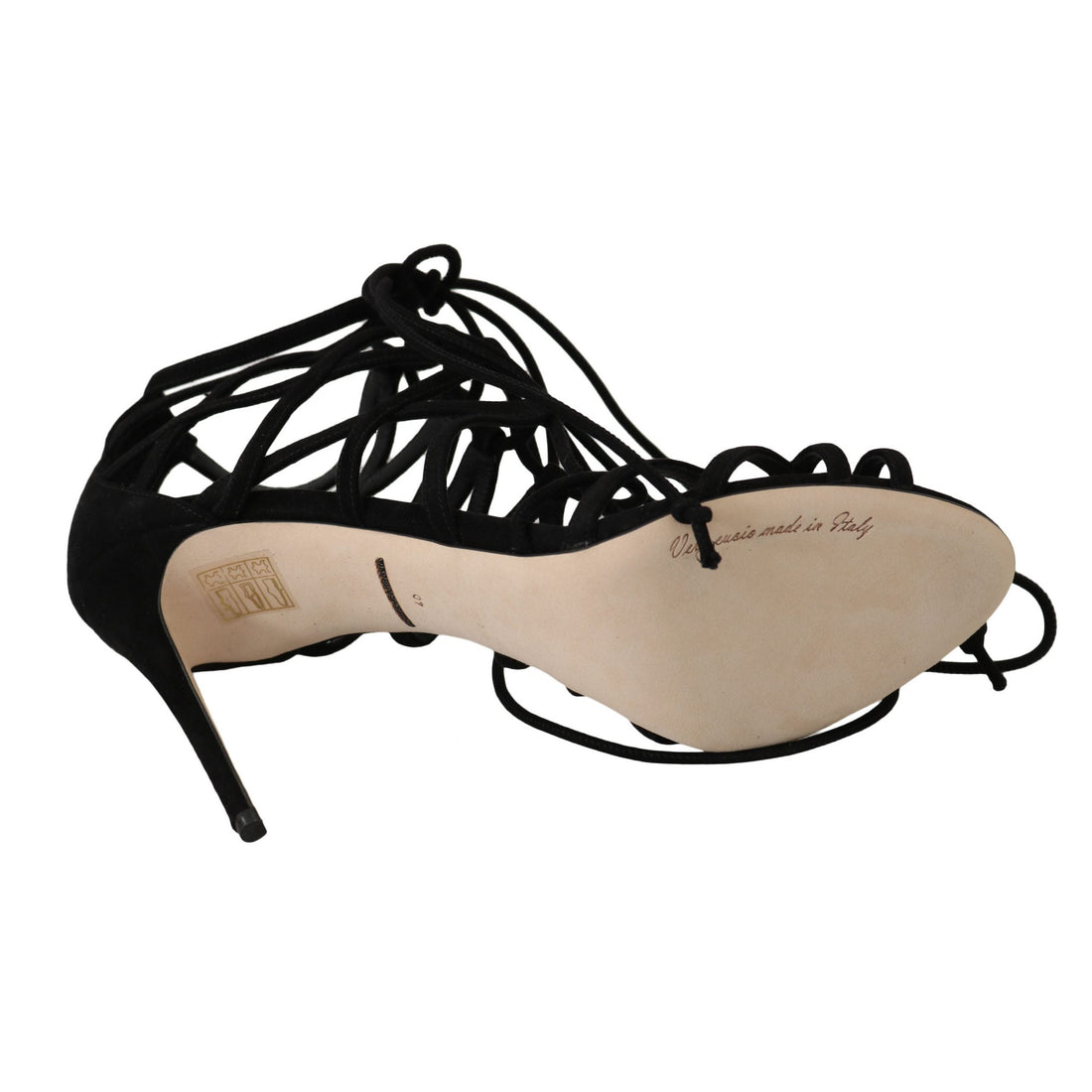 Dolce & Gabbana Elegant Black Suede Gladiator Stilettos