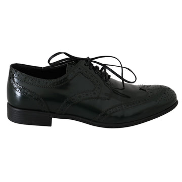 Dolce & Gabbana Elegant Green Brogues Oxford Wingtip Flats