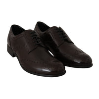 Dolce & Gabbana Elegant Brown Leather Oxford Flats