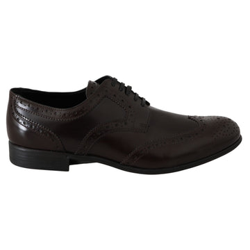 Dolce & Gabbana Elegant Brown Leather Oxford Flats