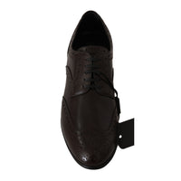 Dolce & Gabbana Elegant Brown Leather Oxford Flats