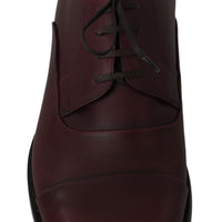 Dolce & Gabbana Elegant Bordeaux Leather Dress Shoes