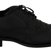 Dolce & Gabbana Elegant Dark Blue Wingtip Derby Dress Shoes