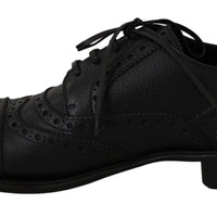 Dolce & Gabbana Elegant Dark Blue Wingtip Derby Dress Shoes